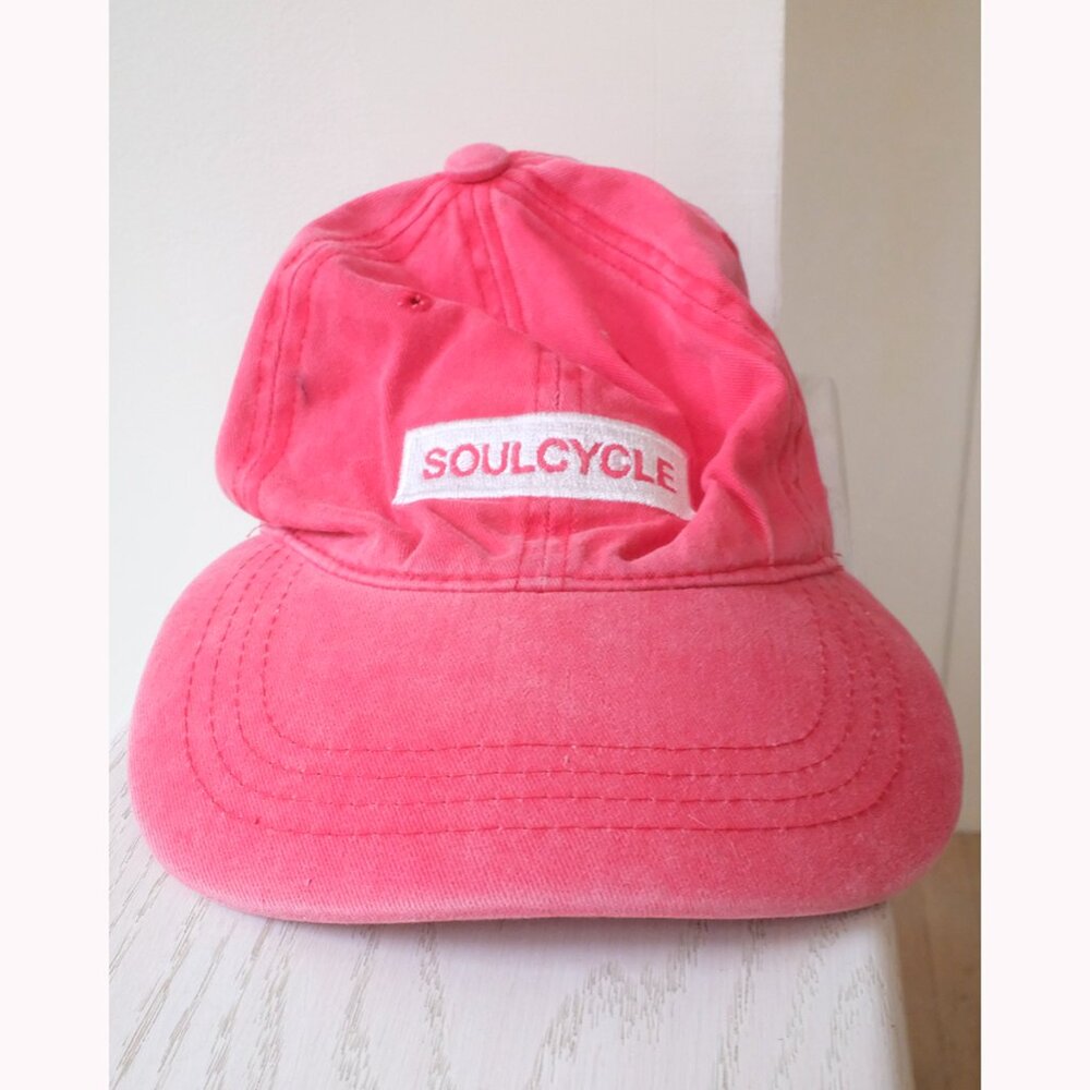 SoulCycle Pink Hat Cap Weathered Logo Workout Running Biking Adjustable OS